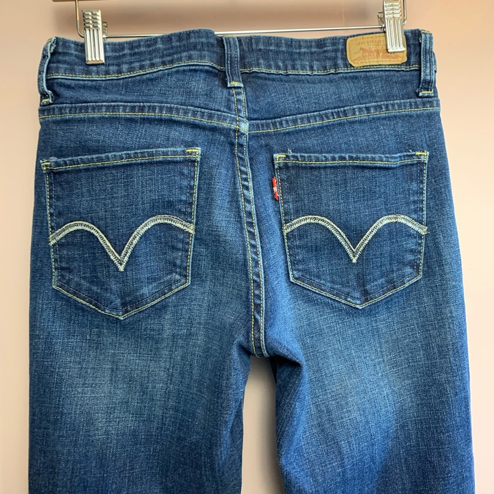 LEVIS MID RISE SKINNY JEAN DARK WASH EUC SZ8 - Picture 3 of 8